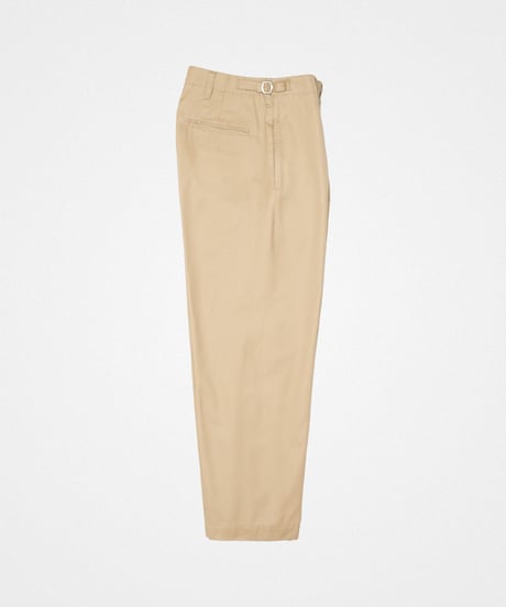 【先行予約】#-102 Ventile gabardine 1tuck seamless pants (Beige)