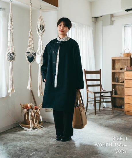 【先行予約】#-42 2way detachable collar windowpane check shirt (Ivory)