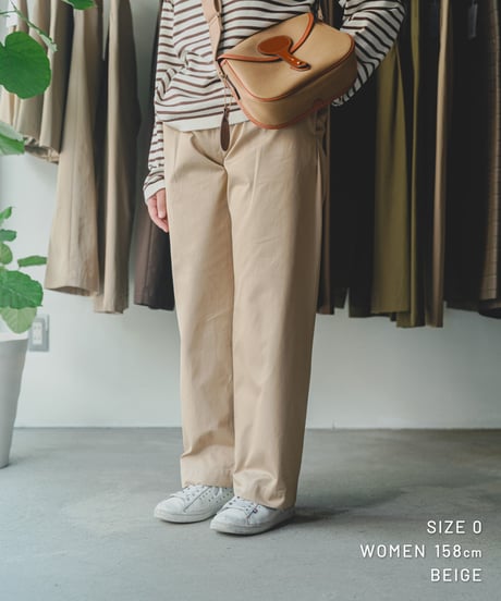 【先行予約】#-102 Ventile gabardine 1tuck seamless pants (Beige)