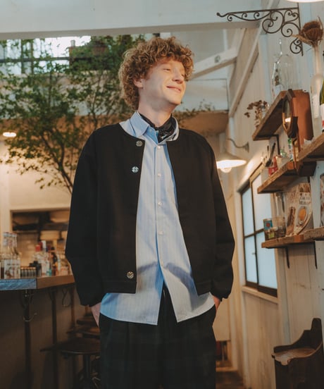 【先行予約】#-92 Heavy french terry cardigan blouson (Navy)