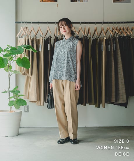 【先行予約】#-24 Ventile gabardine 2tuck straight pants (Brown)