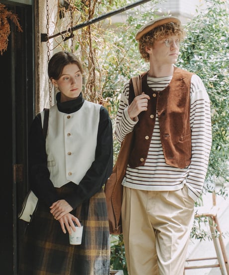 【先行予約】#-94 12W corduroy classic vest (Ivory)