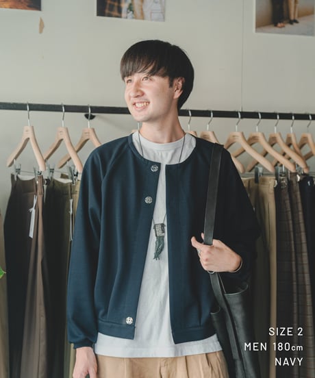 【先行予約】#-92 Heavy french terry cardigan blouson (Navy)