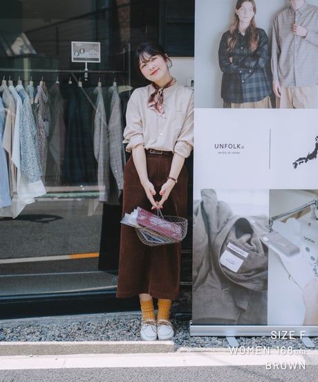 【先行予約】#-88 Hand print silk scarf (Brown)