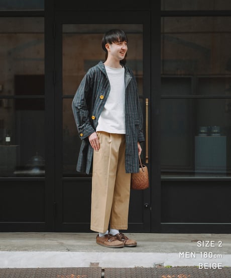 【先行予約】#-24 Ventile gabardine 2tuck straight pants (Brown)