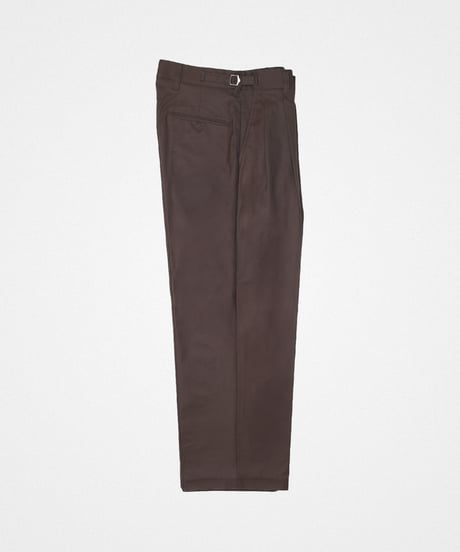 【先行予約】#-24 Ventile gabardine 2tuck straight pants (Brown)