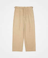 【先行予約】#-102 Ventile gabardine 1tuck seamless pants (Beige)