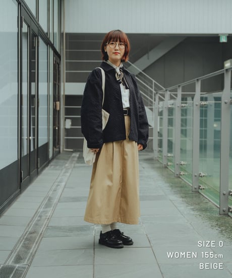 【先行予約】#-70 Ventile gabardine 2tuck skirt (Beige)