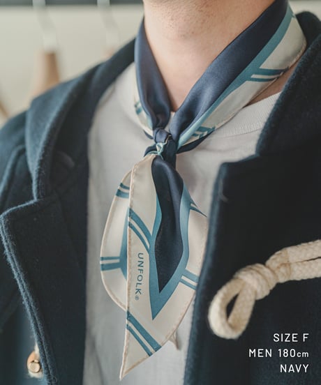 【先行予約】#-88 Hand print silk scarf (Brown)