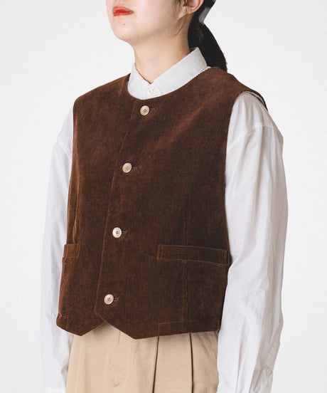 【先行予約】#-94 12W corduroy classic vest (Brown)