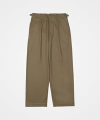 【先行予約】#-102 Ventile gabardine 1tuck seamless pants (Khaki)