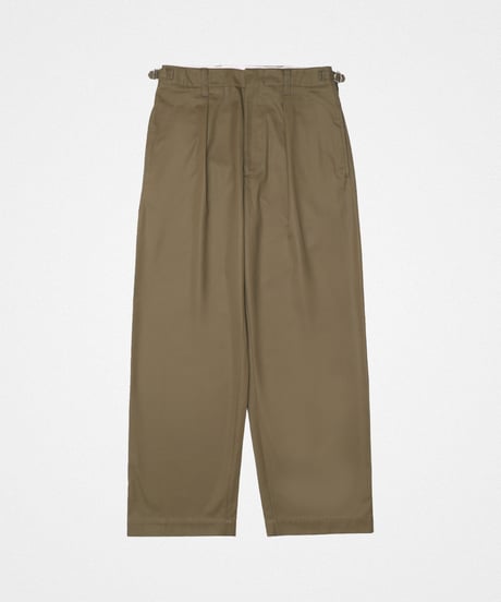 【先行予約】#-102 Ventile gabardine 1tuck seamless pants (Khaki)