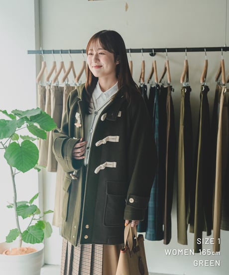 【先行予約】#-103 Wool mossa classic duffle coat (Green)