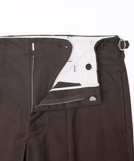 【先行予約】#-102 Ventile gabardine 1tuck seamless pants (Brown)
