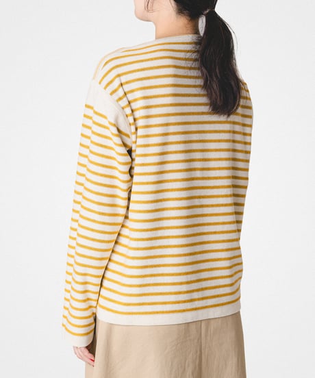【先行予約】#-65 14G i-plating reversible border knit (Brown/Mustard)