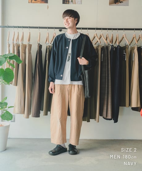 【先行予約】#-92 Heavy french terry cardigan blouson (Navy)