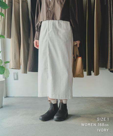 【先行予約】#-95 12W corduroy notuck tight skirt (Ivory)