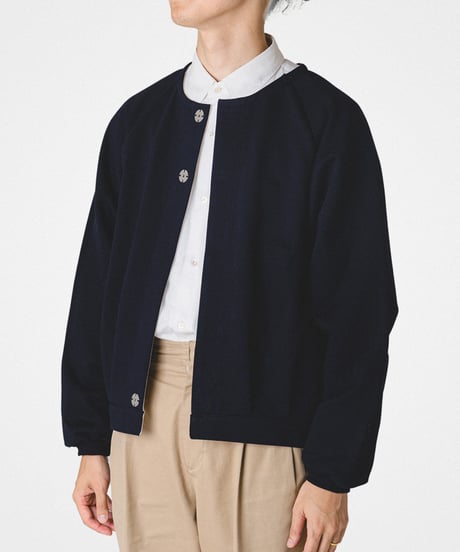 【先行予約】#-92 Heavy french terry cardigan blouson (Navy)