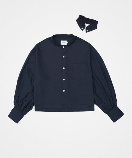 【先行予約】#-91 2way detachable collar frill shirt (Navy)