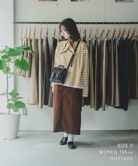 【先行予約】#-65 14G i-plating reversible border knit (Brown/Mustard)