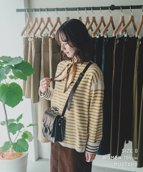 【先行予約】#-65 14G i-plating reversible border knit (Brown/Mustard)