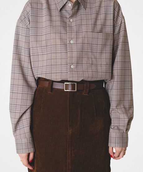 【先行予約】#-104 nohole leather belt (Brown/Gold)