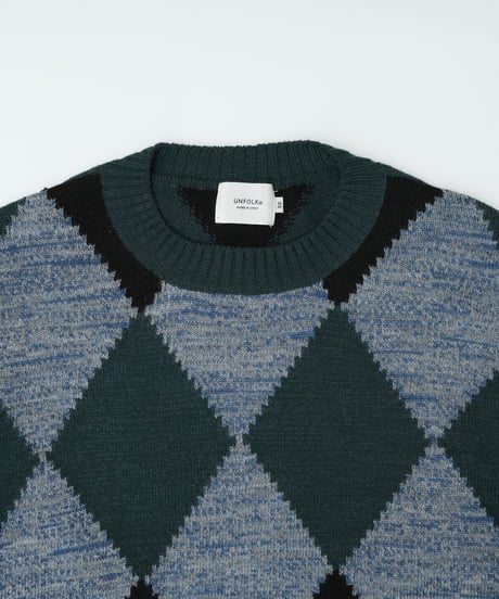 【先行予約】#-98 7G C/W classic argyle knit (Green)