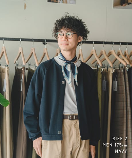 【先行予約】#-92 Heavy french terry cardigan blouson (Navy)