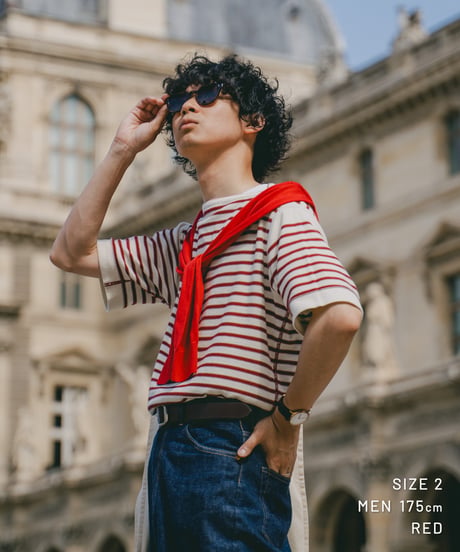 #-85 14G i-plating reversible border short sleeve knit