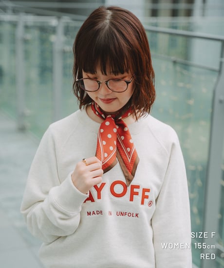 【先行予約】#-74 Hand print silk scarf (Red)