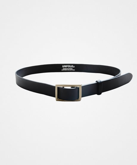 【先行予約】#-104 nohole leather belt (Black/Gold)