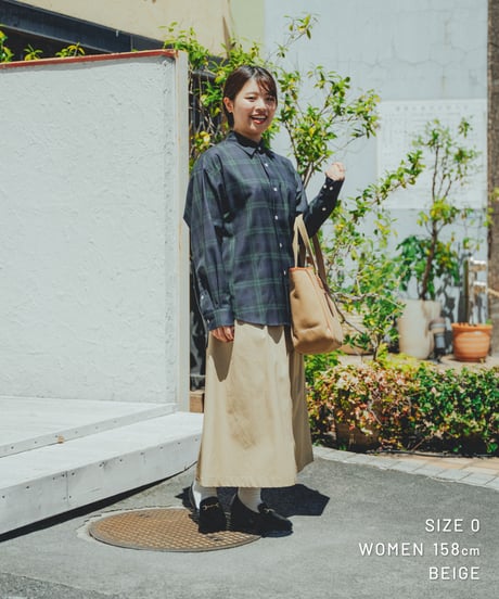 【先行予約】#-70 Ventile gabardine 2tuck skirt (Beige)