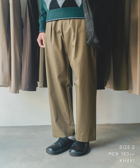 【先行予約】#-102 Ventile gabardine 1tuck seamless pants (Beige)