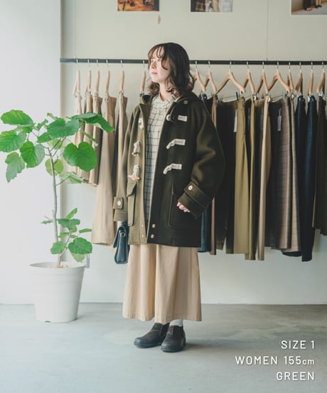 【先行予約】#-103 Wool mossa classic duffle coat (Green)