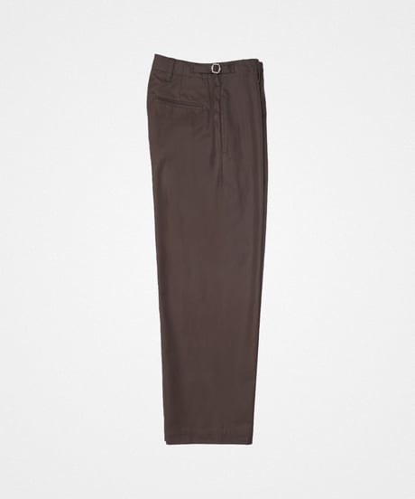 【先行予約】#-102 Ventile gabardine 1tuck seamless pants (Brown)