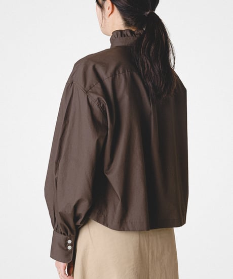 【先行予約】#-91 2way detachable collar frill shirt (Brown)