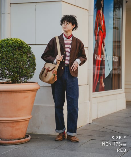 【先行予約】#-74 Hand print silk scarf (Red)