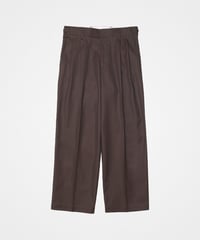 【先行予約】#-24 Ventile gabardine 2tuck straight pants (Brown)