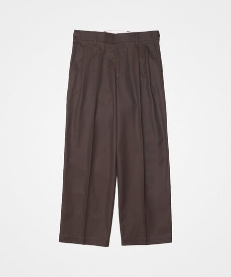 【先行予約】#-24 Ventile gabardine 2tuck straight pants (Brown)