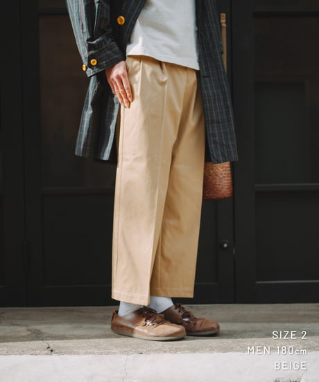 【先行予約】#-24 Ventile gabardine 2tuck straight pants (Brown)