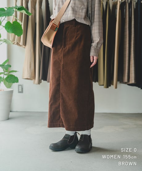 【先行予約】#-95 12W corduroy notuck tight skirt (Ivory)