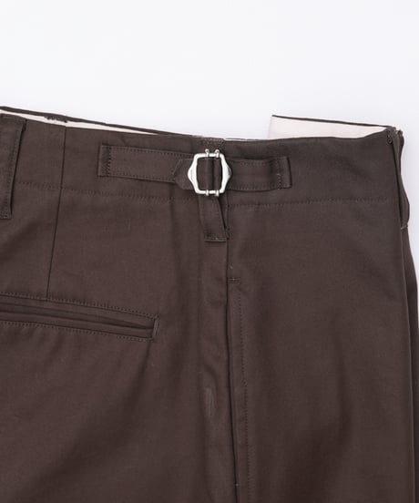 【先行予約】#-102 Ventile gabardine 1tuck seamless pants (Brown)
