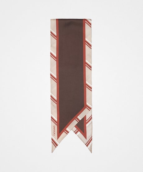 【先行予約】#-88 Hand print silk scarf (Brown)