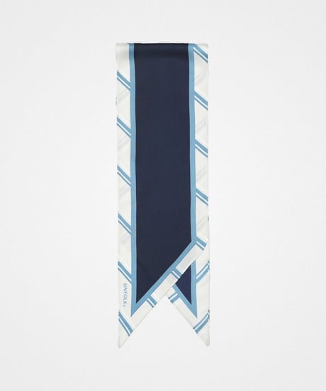 【先行予約】#-88 Hand print silk scarf (Navy)