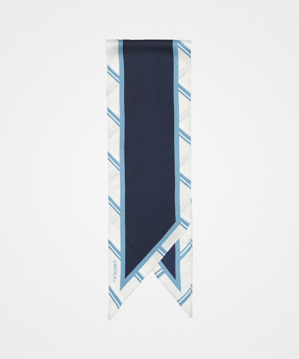 88 Hand print silk scarf (Navy) | UNFOLK