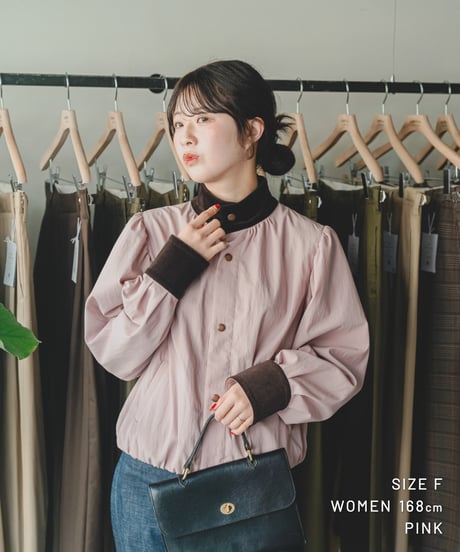 【先行予約】#-96 Puff sleeve soft volume blouson (Pink)