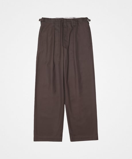 【先行予約】#-102 Ventile gabardine 1tuck seamless pants (Brown)