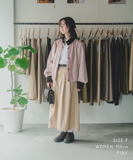 【先行予約】#-96 Puff sleeve soft volume blouson (Pink)