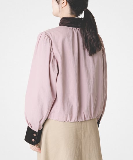 【先行予約】#-96 Puff sleeve soft volume blouson (Pink)