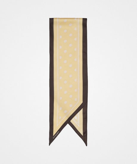 【先行予約】#-74 Hand print silk scarf (Yellow)
